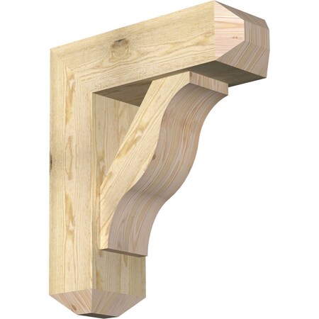 Ekena Millwork Funston Craftsman Rough Sawn Bracket w/ Offset Brace, Douglas Fir, 8"W x 24"D x 28"H BKT0806X24X28FST04RDF